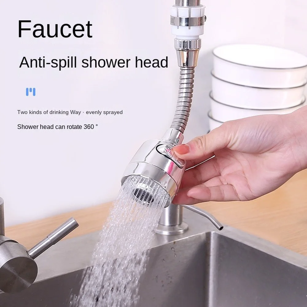 

2 Modes Universal Faucet Anti Splash Head Bubbler 360 Rotating Filter Head Extender with Adapter Kitchen Bathroom Accessories