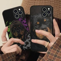 cute rottweiler dog phone case hard leather case for iphone 11 12 13 mini pro max 8 7 plus se 2020 x xr xs coque