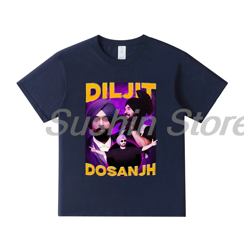 Diljit Dosanjh Винтажная Футболка 2024 Dil-Luminati Tour футболка с круглым вырезом и коротким