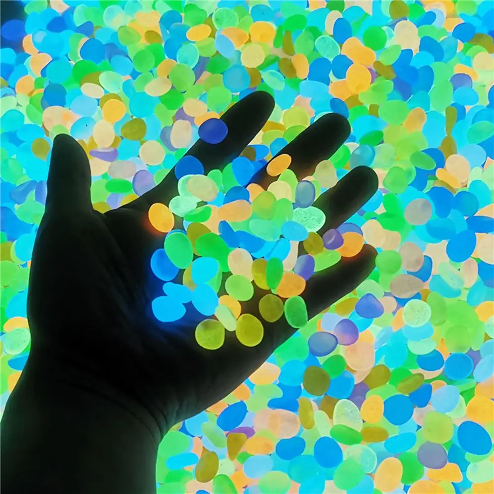 

100pcs Outdoor Luminous Stones Garden Decorations Pebbles Glow in the Dark for Courtyard Lawn Sidewalk Fish Tank Aquarium Decor