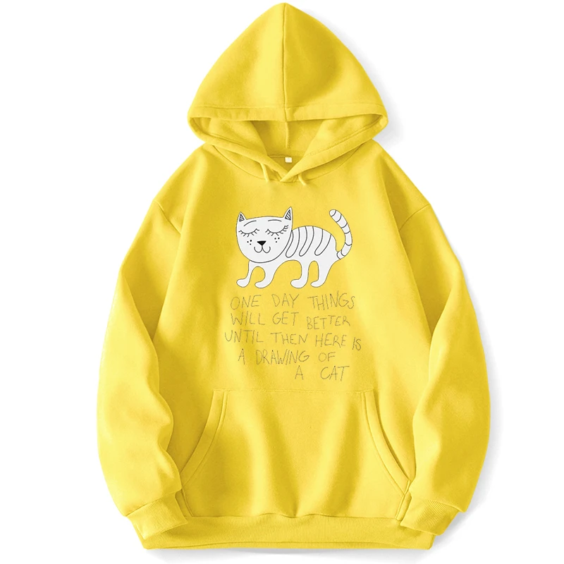 

Drawing Of A Cat Hooded Sweatshirts Men Pullovers Jumper Hoodies Hoodie Trapstar Pocket Spring Autumn Korean Style Sweatshirt