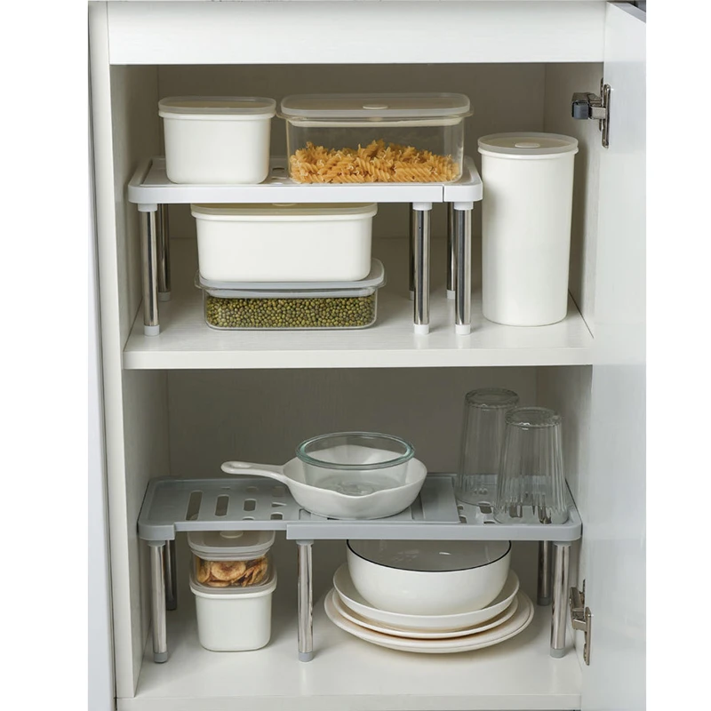 

Kitchen Organizer Storage Shelf Kitchen Space Saving Rack Wardrobe Shelves Cabinet Holder
