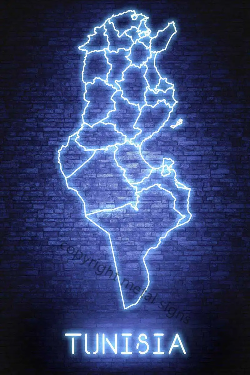 

Tunesia Tunis Wall Decor Retro Vintage Metal Sign Tin Sign Tin Plates Neon Sign For Pub Home Club Man Cave Cafe