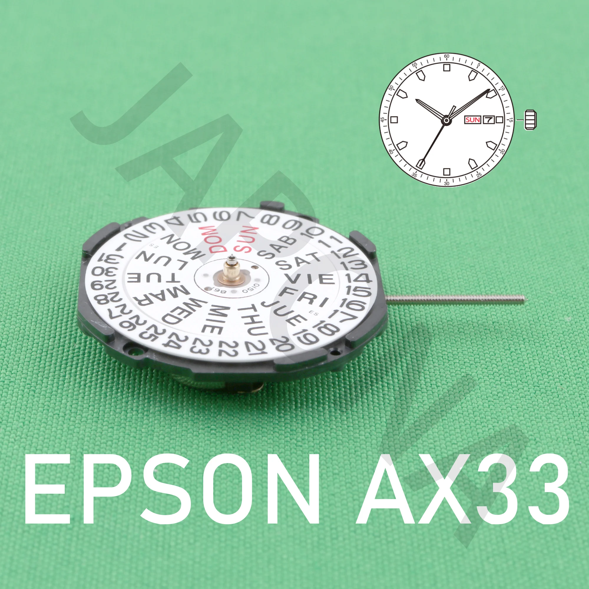 ax33 movement epson ax33A-3 movement japan movement ax33A with day-date display japan movement Spain and English