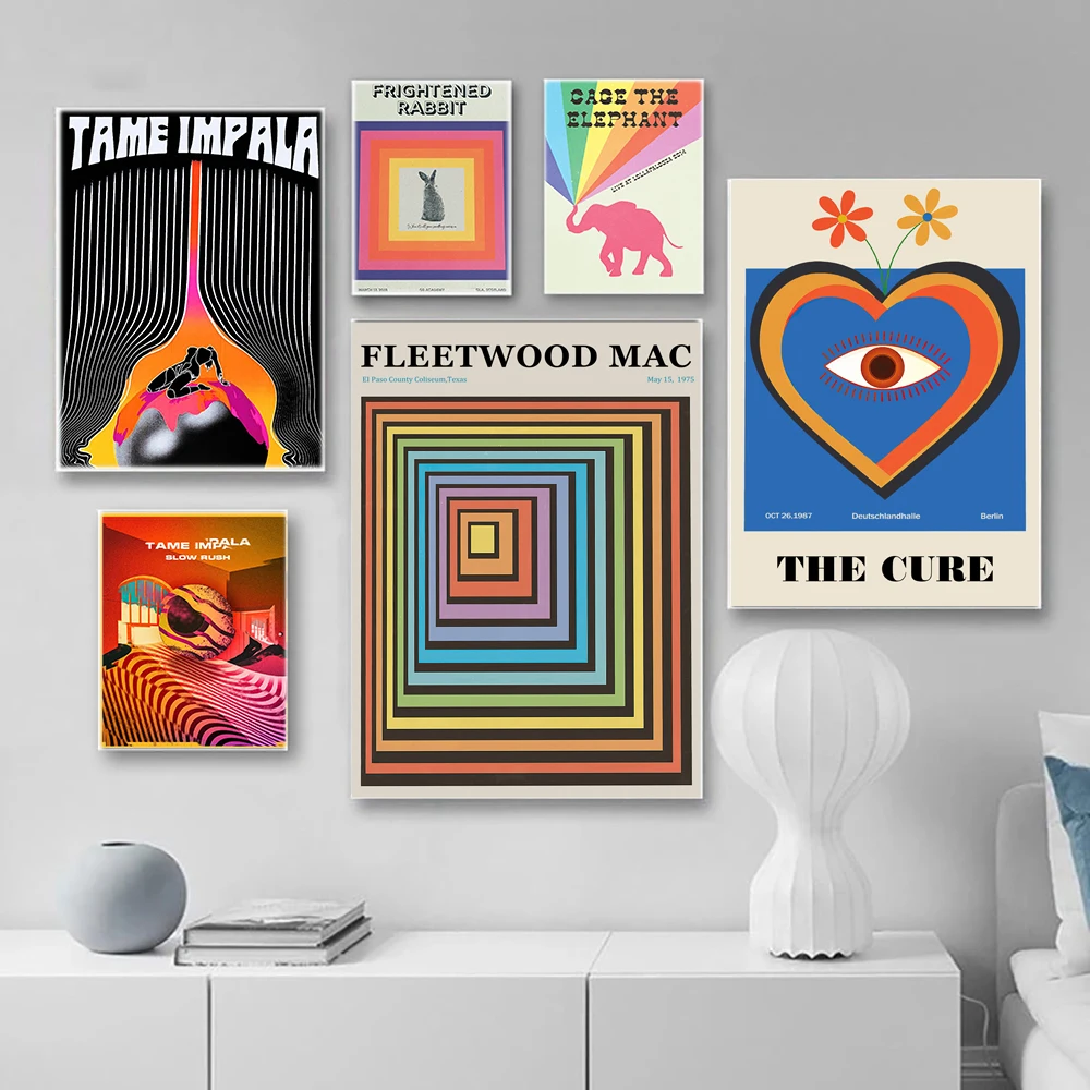 Музыкальные Постеры В Стиле Ретро От Fleetwood Mac И Tame Impala Принты На Холсте