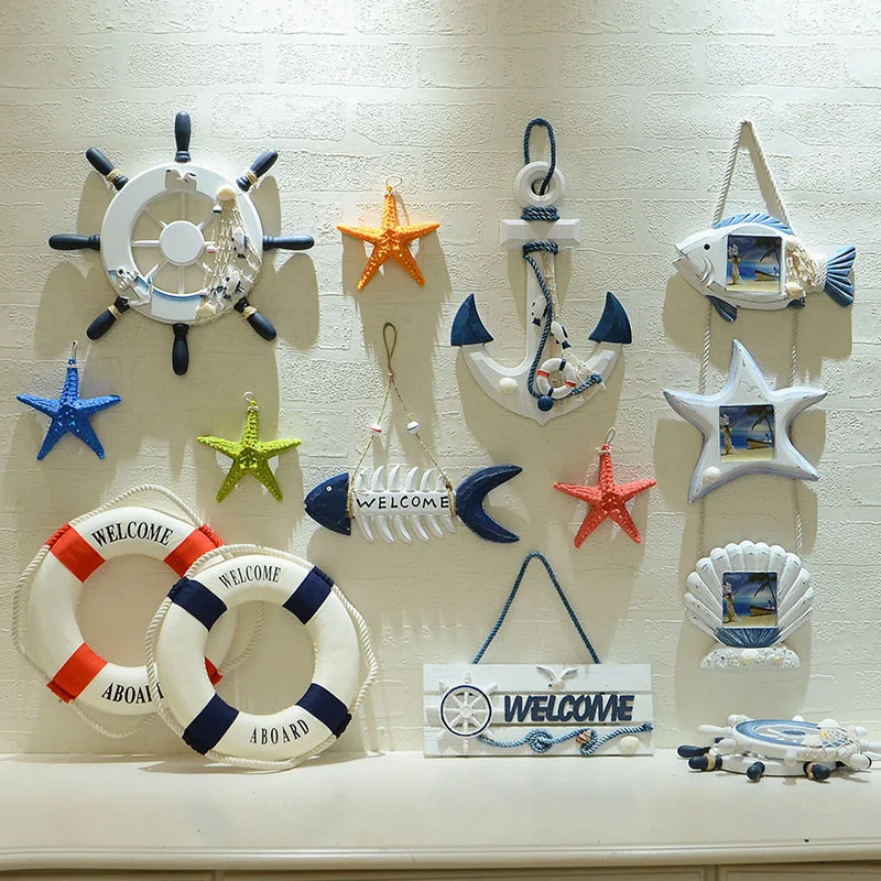 

Mediterranean Style Wall Decoration Rudder Anchor Crafts Art Wall Hanging Ornaments Nautical Theme Birthday Party Decorations