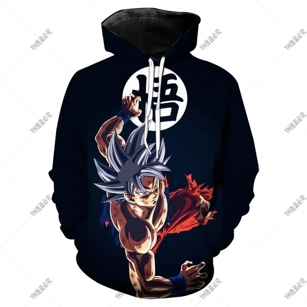 

Cartoon Hoodie Japanese Animation Autumn Casual Long Sleeve Children's Super Dragon Ball 3D Printing Fashion Cool Goku Hoodie