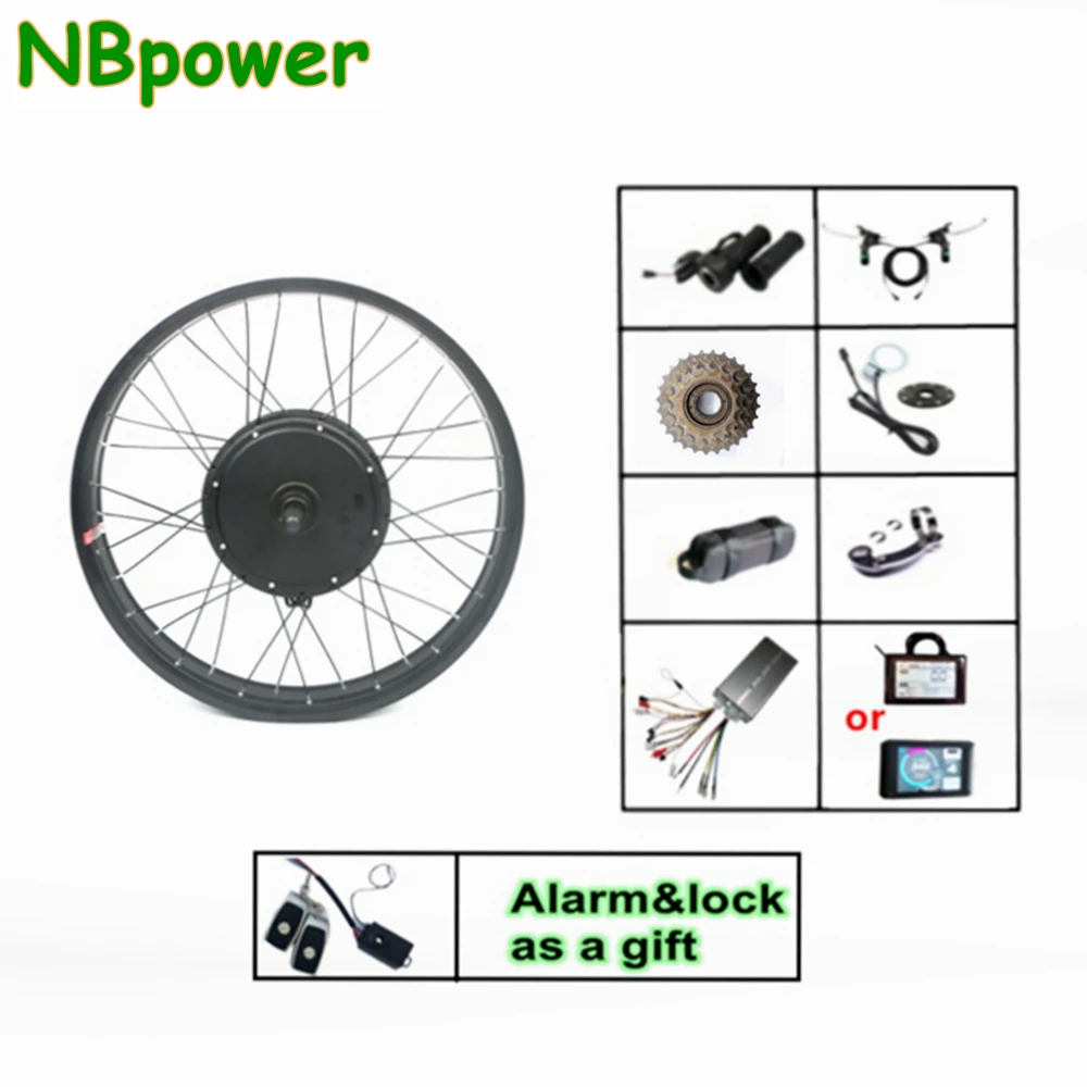 

72V 3000W 170mm 190mm Dropout Electric Fat Bike Kit Snow Wheel 20 24 26 inch 4.0 Tyre Brushless Hub Motor Ebike Conversion Kit