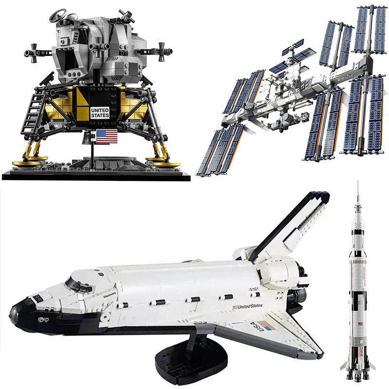 

NASAED Apollo Международная космическая станция 11 лунный модуль Lander Discovery Конструктор Детская игрушка 10266 21321 10283