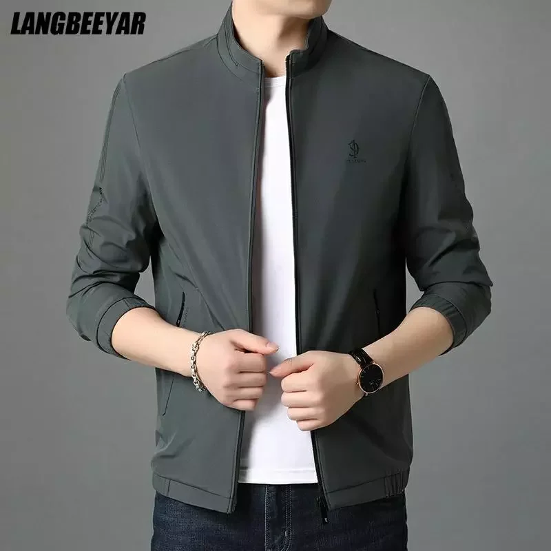 

NEW IN Top Quality New Brand Casual Fashion Stand Collar Streetwear Mens Coats And Jackets Zipper Windbreaker Simple Mens Clothe