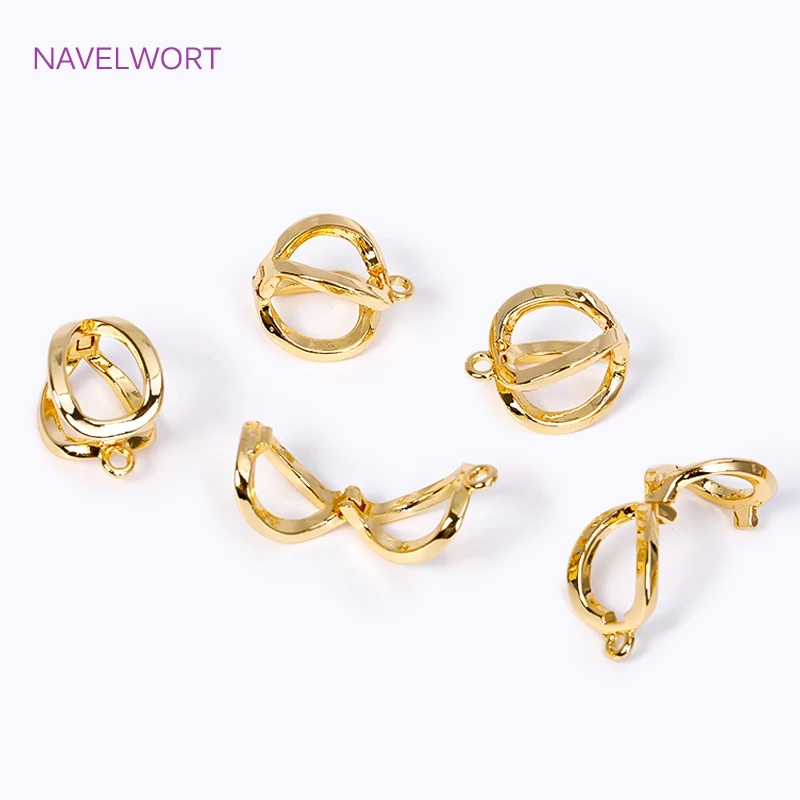 

2 Sizes 18K Gold Plated Brass Pearl Enhancer Clips Pendant For Jewelry Making Supplies DIY Necklace Bracelet Bail Connector