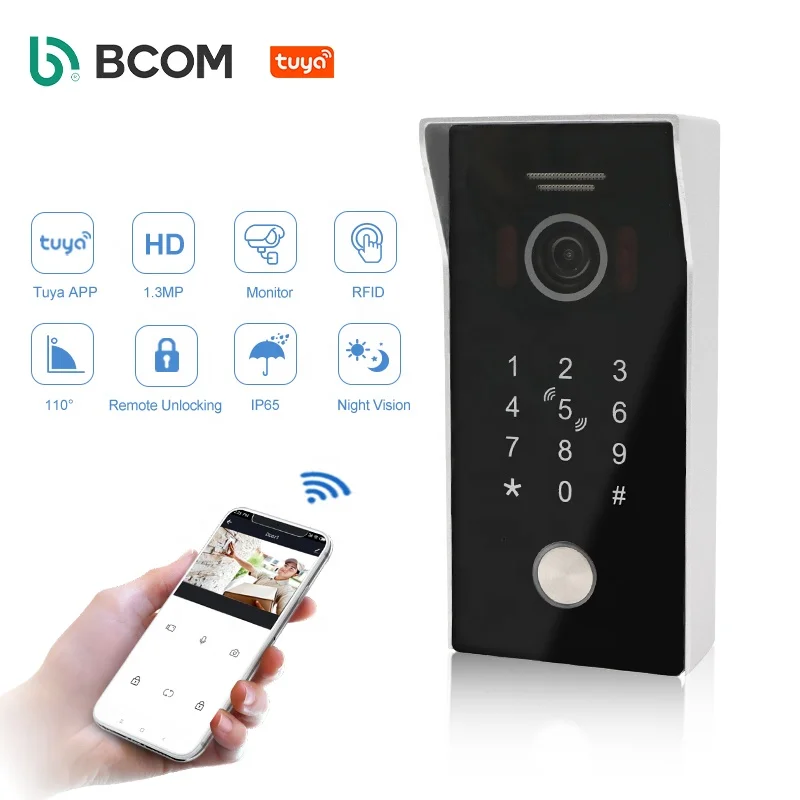 

Wireless 1.3MP door phone portero wifi or RJ45 poe video intercom doorbell system