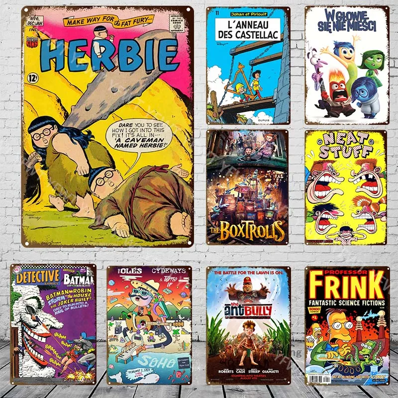 

70s 80s Classic Retro Cartoon TV Series Movies Metal Tin Sign Vintage Shabby Chic Kids Room Wall Bar Home Art Craft Decor