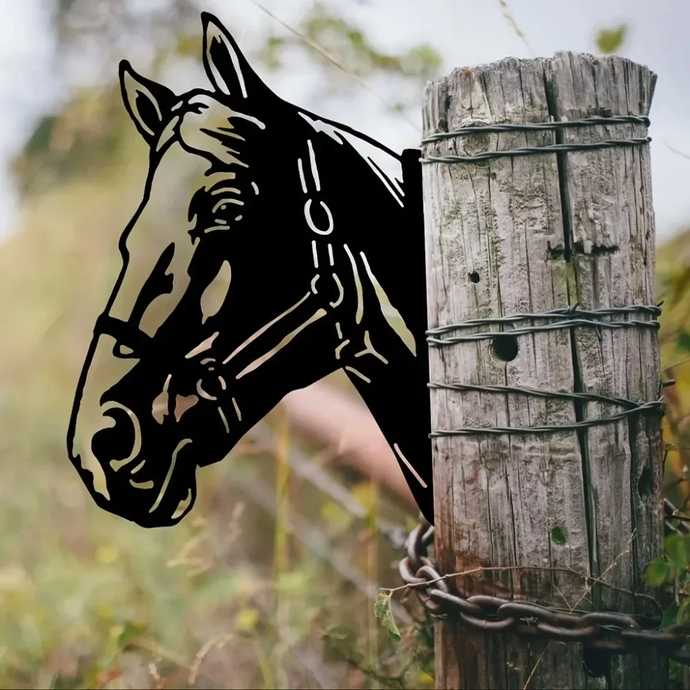 1 шт. винтажная форма головы лошади Железный силуэт орнамент 2024-милый для сада