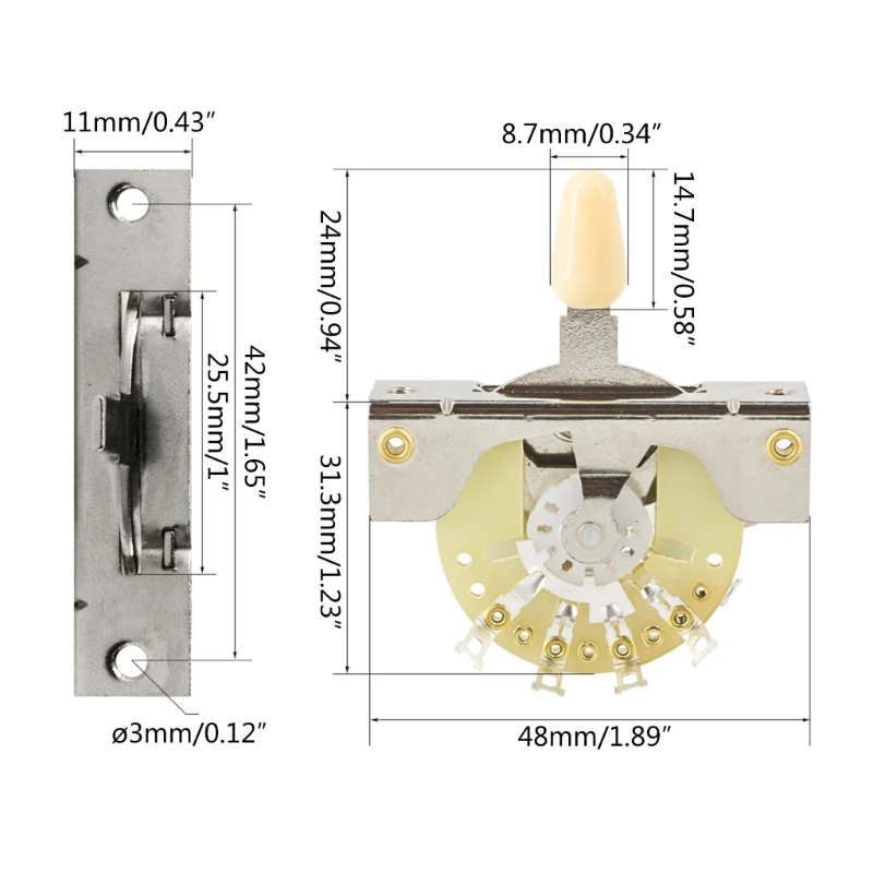 Переключатель звукоснимателя для гитары с 3 пластиковыми наконечниками