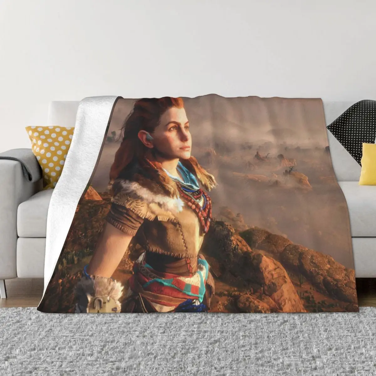 

Horizon Zero Dawn Aloy Game Blanket Cover Fleece Beautiful Girl Soft Throw Blankets for Airplane Travel Bedspread