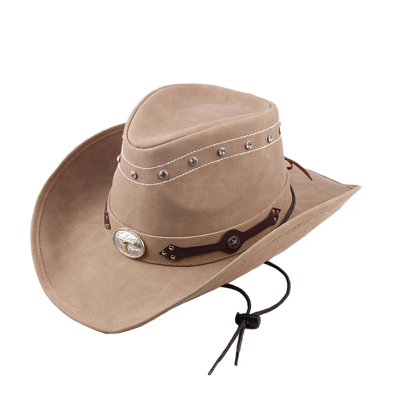 100% Leather Western Cowboy Hat For Men 