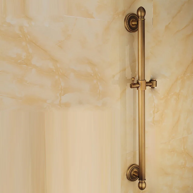 

Античный латунный цвет, твердая медь, держатель направляющей для душа, регулируемый зажим, держатель, кронштейн