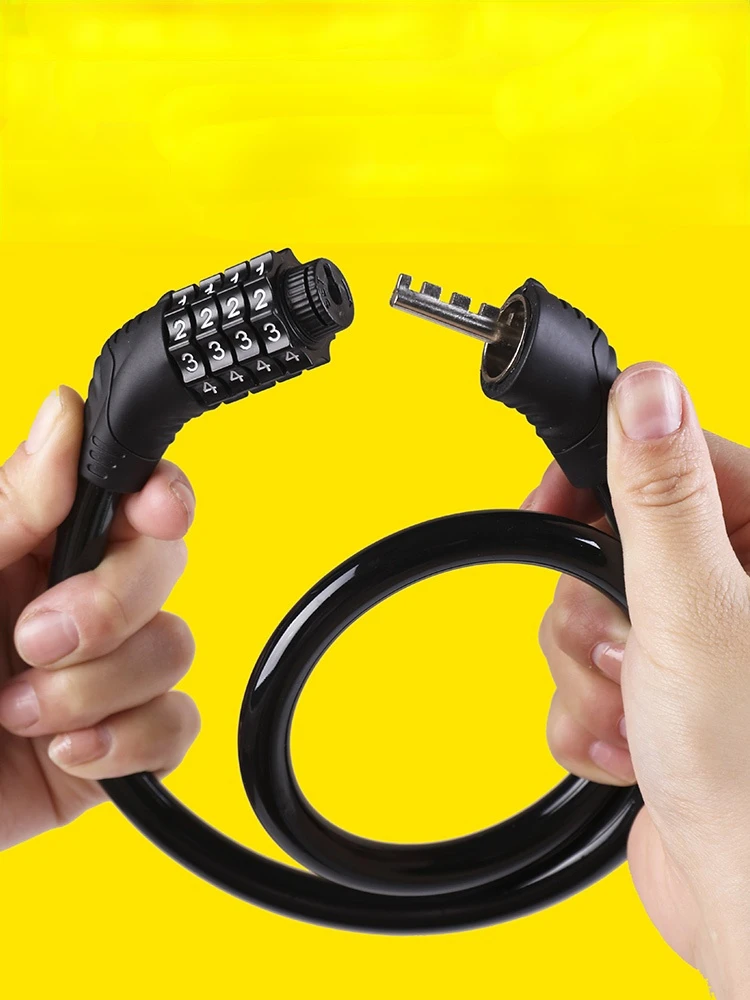 

Durable Lock Chain 4 Digit Password Combination Bike Motorcycle Anti-theft Cable Lockstitch Bicycle Security Lock Password Lock