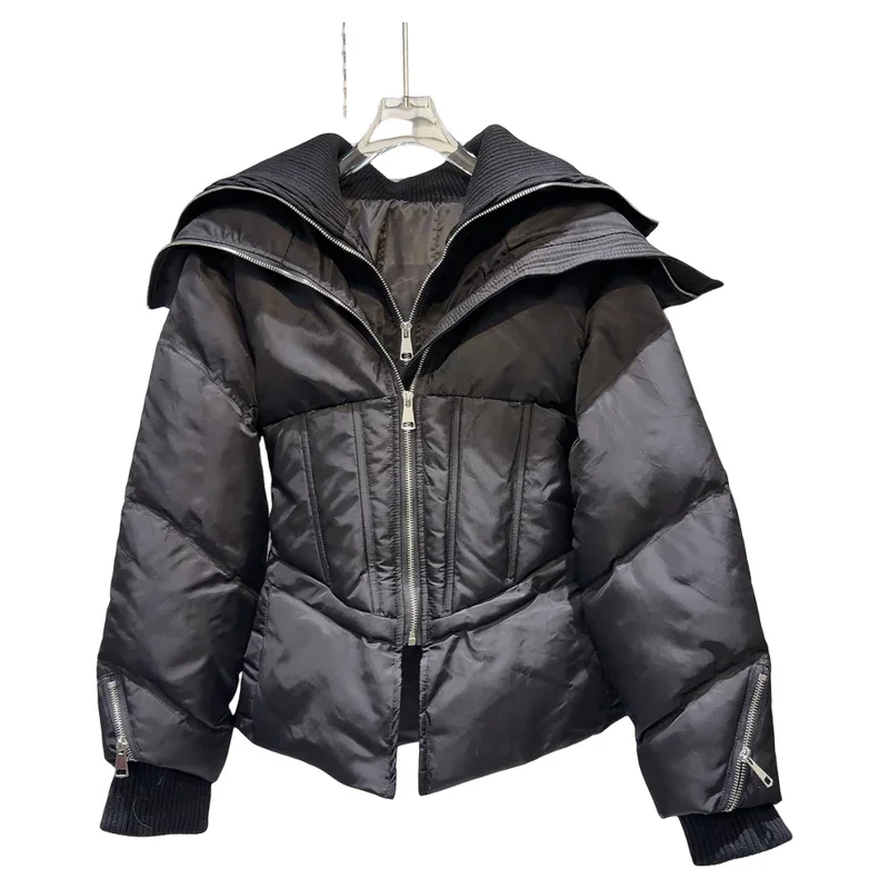 Модный женский осенне-зимний теплый пуховик милый крутой двухслойный