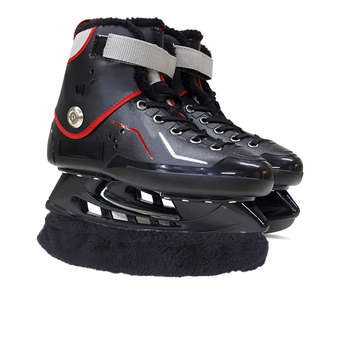 

Elastic Skating Cover Skate Cover Plush Ice Skating Hockey Skates Cover (Black S)