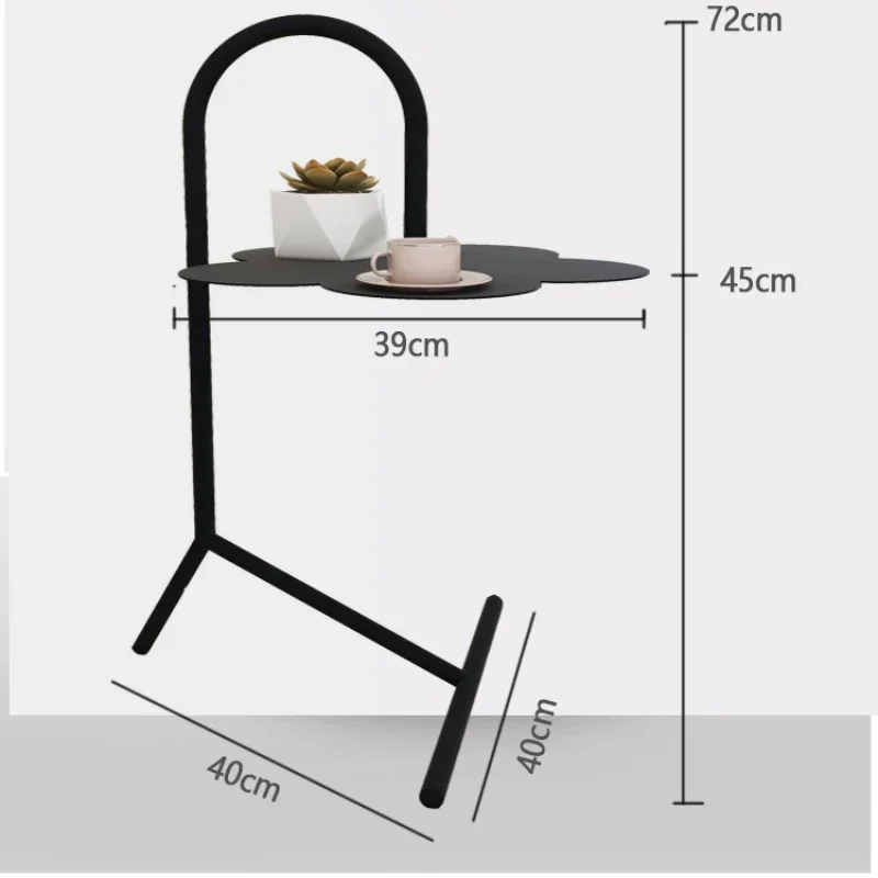 Nordischer Couchtisch mit Blütenblättern aus Eisen, Sofatisch mit dickem Stahlrahmen, Valmlicher Eckschreibtisch (art.: 3920cfba0944d) - 3920cfba0944d
