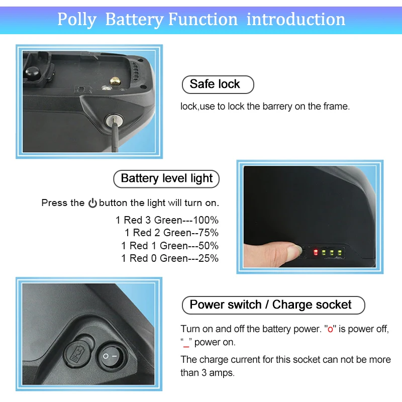 Новый тренд Перезаряжаемые литиевый блок батарей электрического велосипеда 48V