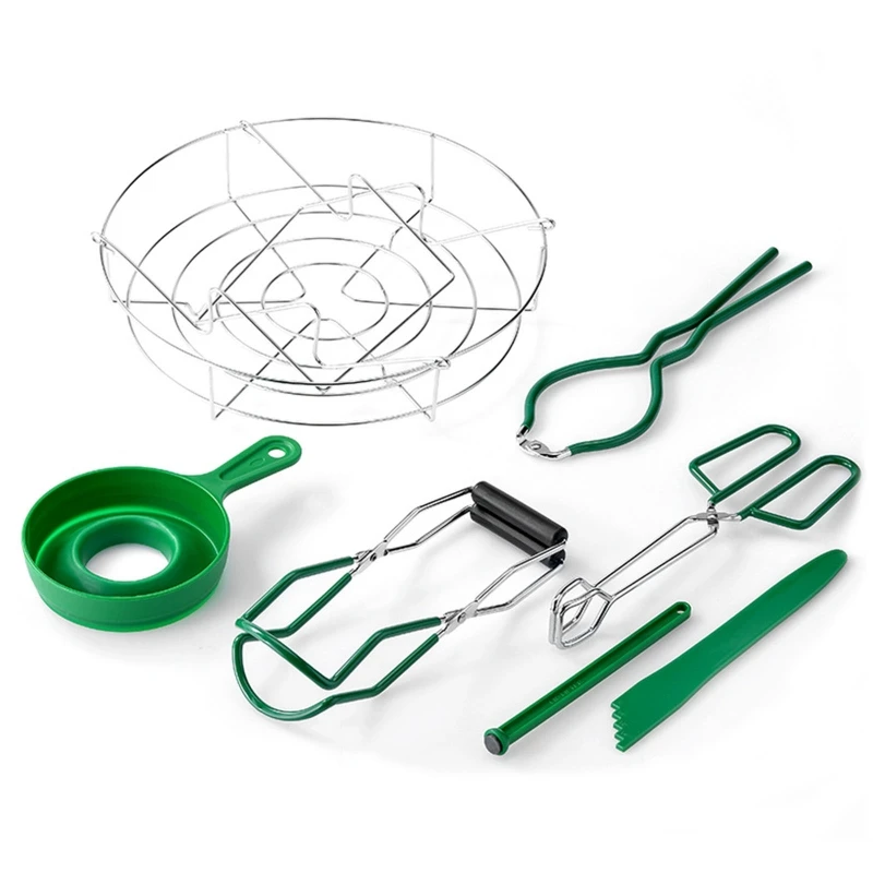 

SJP Canning Tool Kit 7Pcs Funnel Tong Learning Steamer Rack Jar Lifter Set