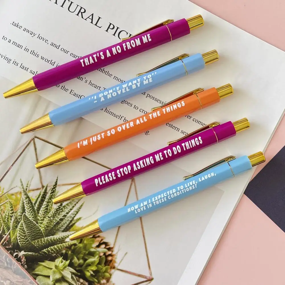 Офисные ручки разные цвета стандартный набор для офисных записей 5 шт.