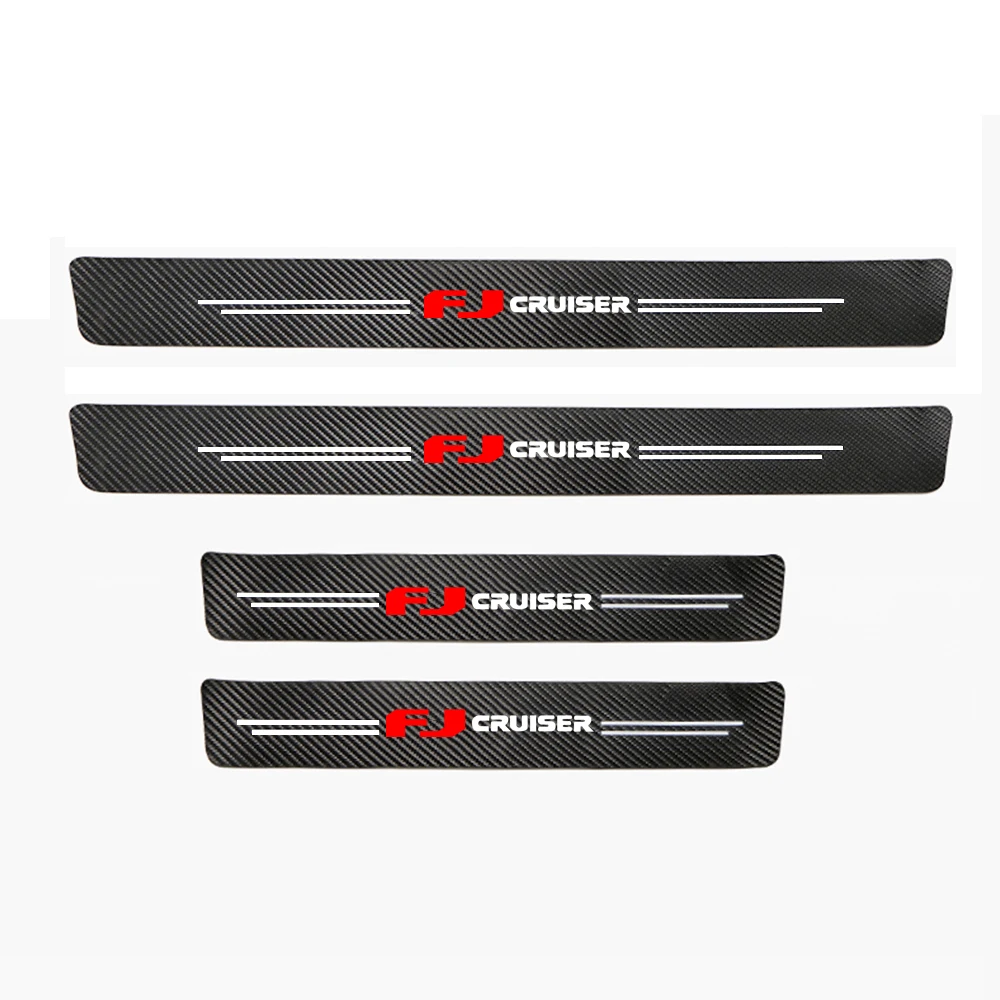 

Новые 4 шт. автомобильные наклейки на порог, педали, декоративные полоски из углеродного волокна для Toyota FJ Cruiser, автоаксессуары