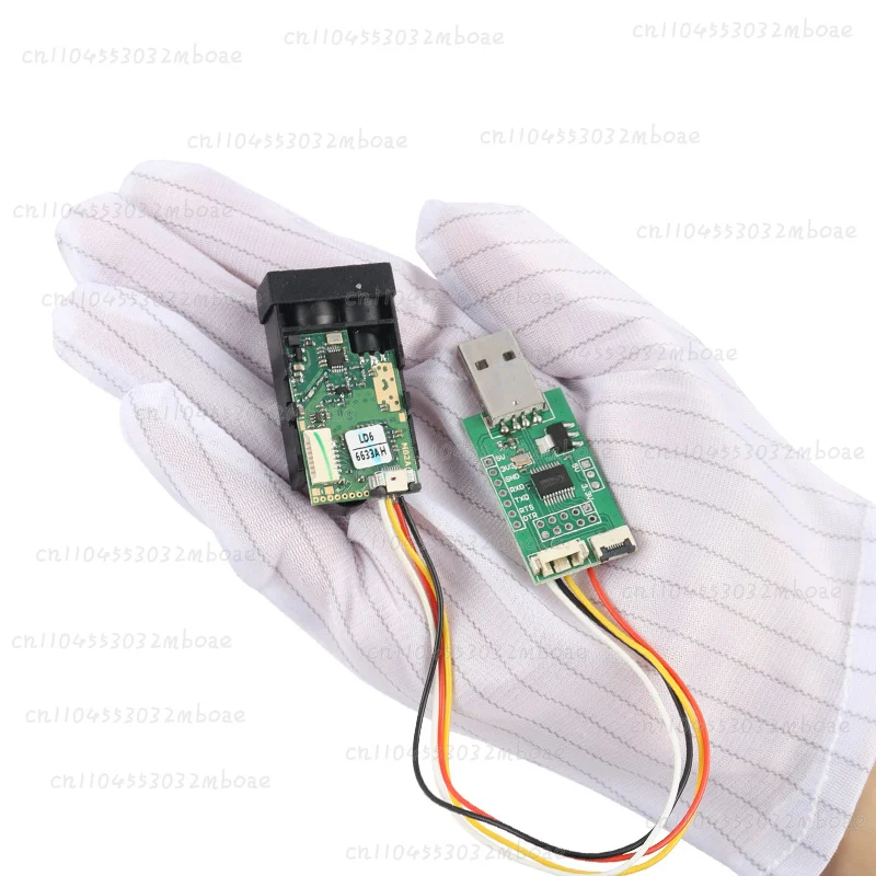 Фото Лазерный датчик расстояния Meskernel Eye Safe для ESP32 Arduino, 60 м, с последовательным интерфейсом UART №2