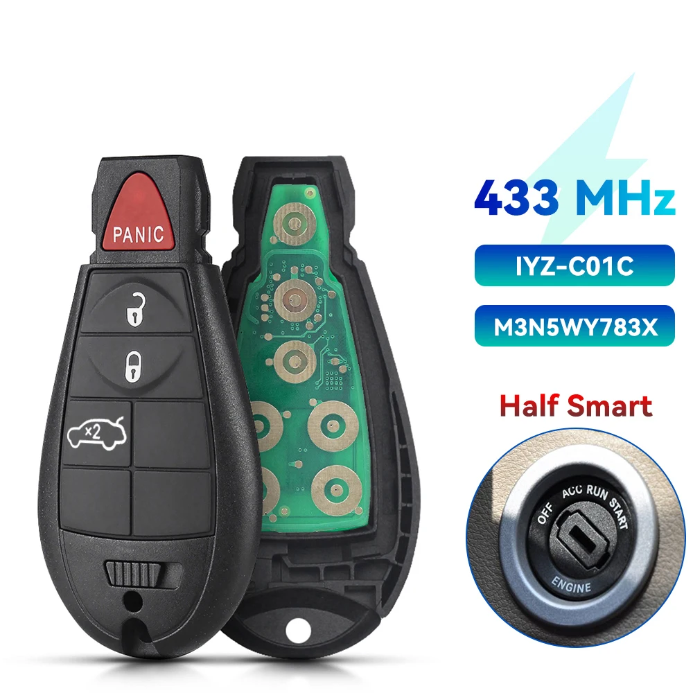 

Пульт 433 дистанционный ключ-брелок от машины keyвы M3N5WY783X, 7941 МГц, для IYZ-C01C крайслеров Тауна и загородного джипа, Grand Cherokee, Додж, автодома