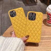 yellow diamond check 13promax fashion case for iphone13pro 11 12 pro max soft case x xr xsmax se2020 7 8 plus leather phone case