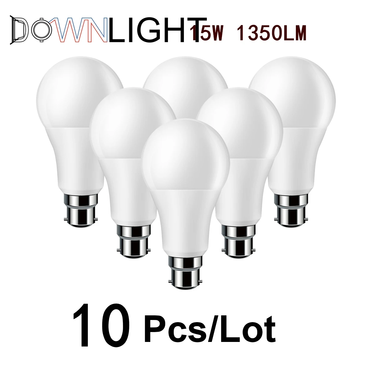 LED Bulb Lamps A60 E27 B22 AC220V-240V 15W Power 10PCS 2022 Focos High Brightness Suitable for bathroom, kitchen