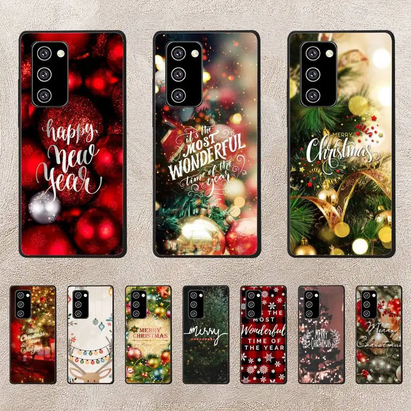 

New Year Merry Christmas Phone Case For Oppo Reno Realme C3 6Pro Cover For Vivo Y91C Y17 Y19 Funda Capa