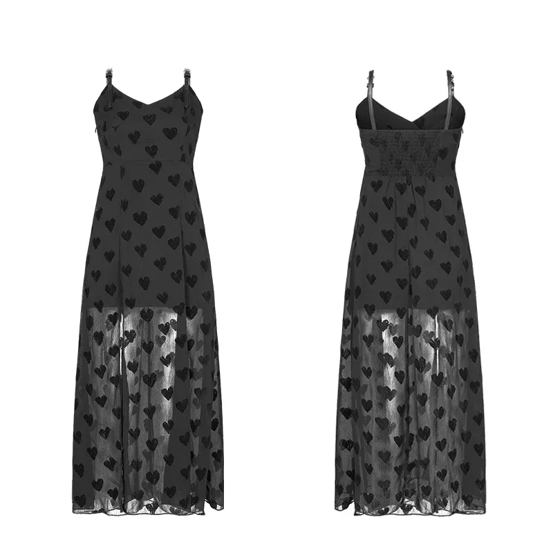 Женское шифоновое платье без рукавов длинное платье-трапеция в готическом стиле