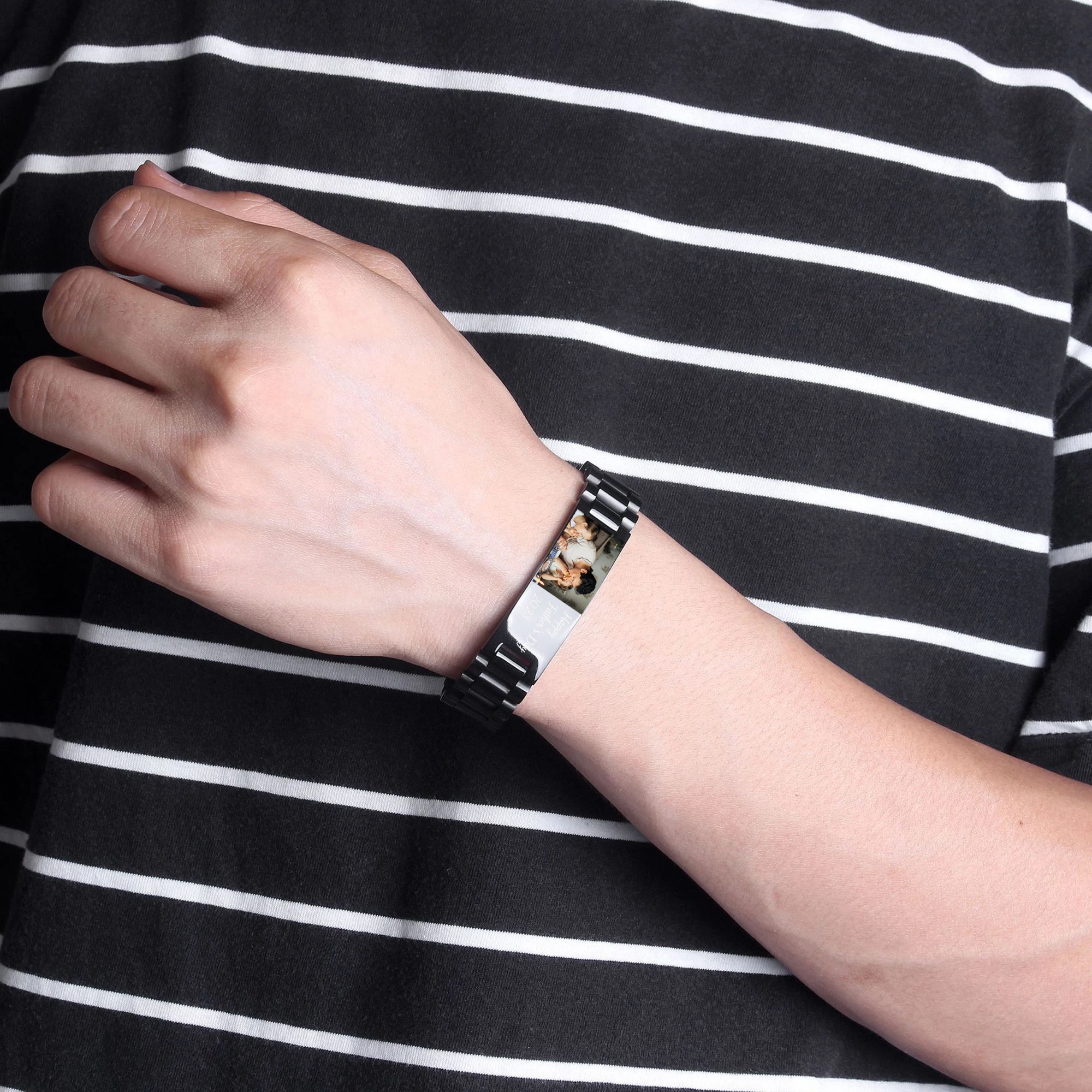 Picture Bracelet Personalized Photo Custom Bracelets For Men Personalized Gifts For Him Her, Customized Picture, Name & Text Eng