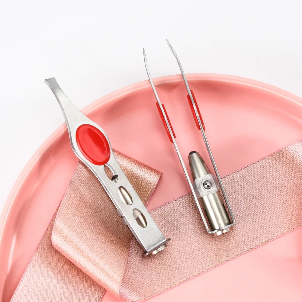 

LED Lamp Clip Eyebrow Tweezers Makeup Beauty Tools Hair Removal Clamp Mini Light Delicate Trimming Makeup tools