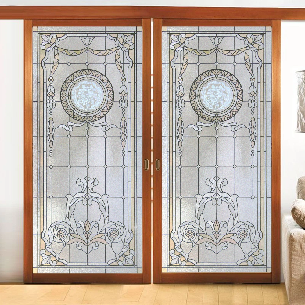 Матовая пленка для окон в европейском стиле не клеящаяся статическая