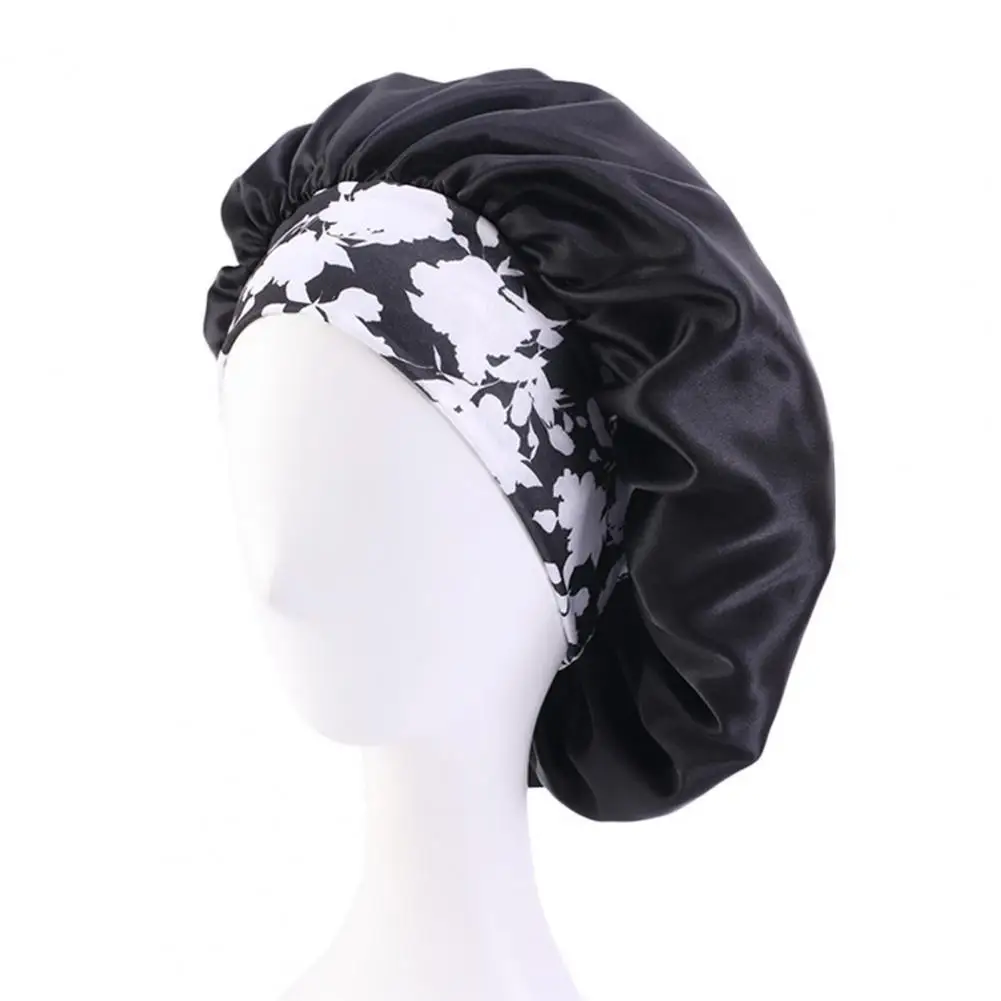 

Satin Nightcaps Extra Silk Satin Bonnet Hair Caps for Women Comfortable Flower Band High Density for Braids Curly Hair Women