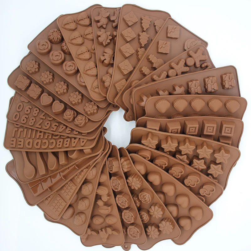 Chocolate Mold Fudge Ice Cube Silicone Tray Rose Christmas Easter Heart Egg Shell Five-pointed Star | Дом и сад