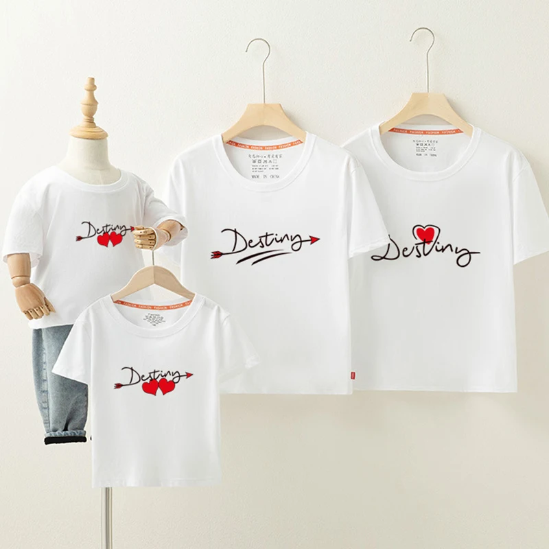 

Mom Dad Me Family Matching Outfits Father Daughter Son Clothes Tshirt Short Sleeve Dad and Me Kids Clothes Father Baby Outfits