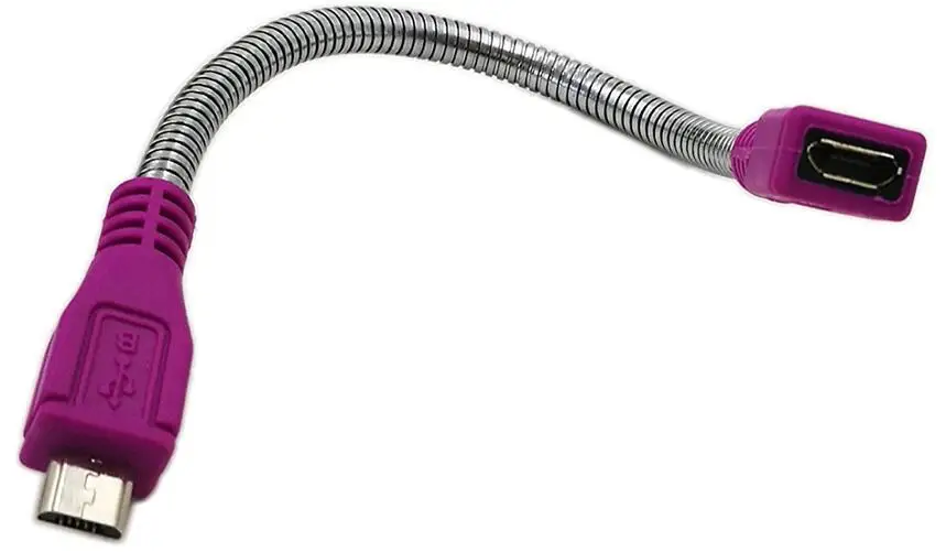usb 2 0 micro male plug to usb micro female jack extension flexible metal stand cable 15cm; free global shipping