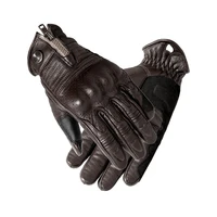 summer mountaineering and hunting vintage gloves motorcycle riding motorcycle sheepskin leather zipper fall proof knight equipme