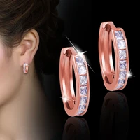 sinleery 1 5cm length gold color hoop earrings for women men with square crystal small earring 2021 new arrival zd1 ssk