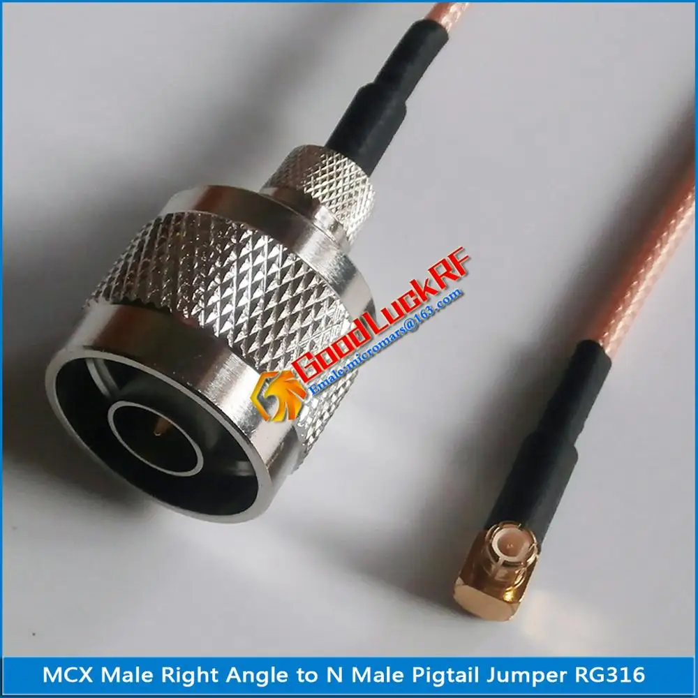 

High-quality N Male To MCX Male Right Angle 90 Degree Plug RF Connector RG316 Pigtail Jumper Cable Low Loss