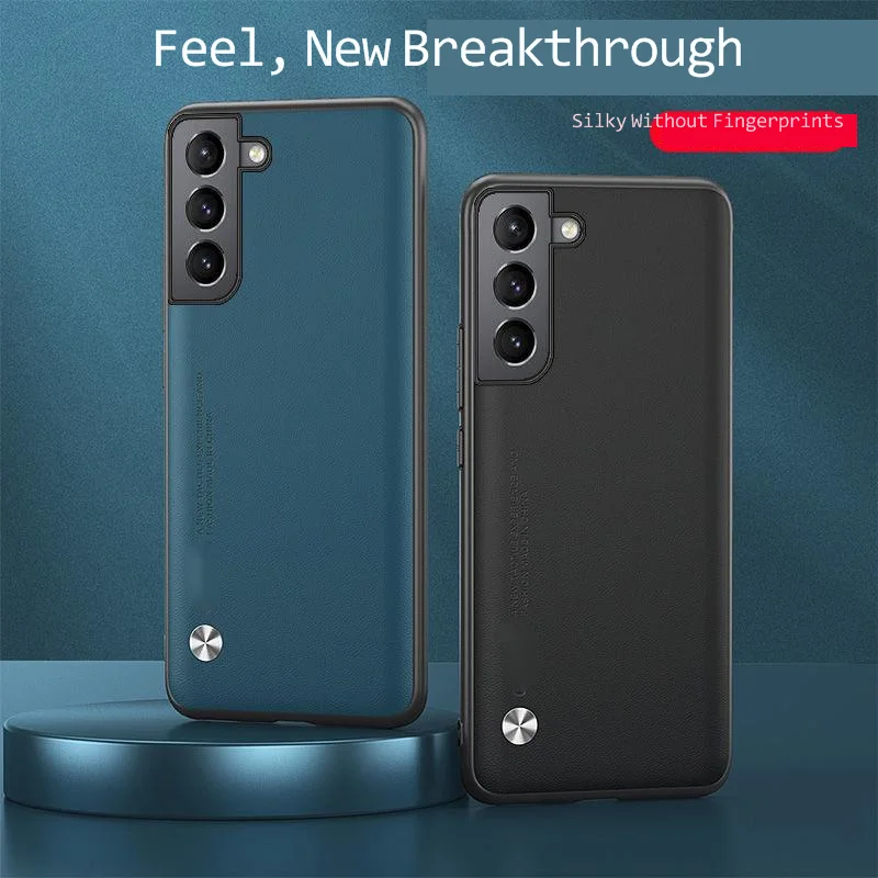 

For samsung S22 mobile phone case plain leather anti falling cover full package silicone soft shell s22ultra frosted ultra-thin