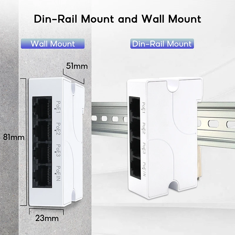 HORACO 3 порт POE расширитель 10 / 100мбps 1 - сетевой коммутатор с IEEEEE802.3af подключен к NVR IP