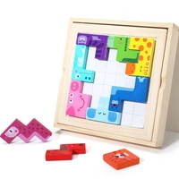 luyabb happy animal block puzzle wooden educational toys for childeren intresting development tool box concentration excercise