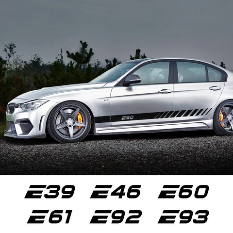 Наклейка на боковую дверь автомобиля, Виниловая наклейка на корпус, декоративные аксессуары для BMW E39, E46, E28, E30, E34, E36, E53, E60, E61, E62, E70, E87, E90, E91, E92, E93